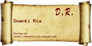 Domoki Ria névjegykártya